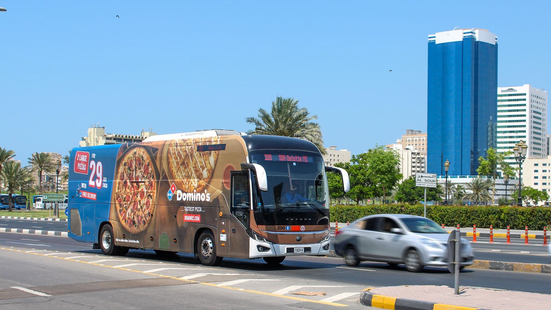 Domino’s Pizza Rolls Through Dubai with Vibrant Full-Wrap Bus Campaign