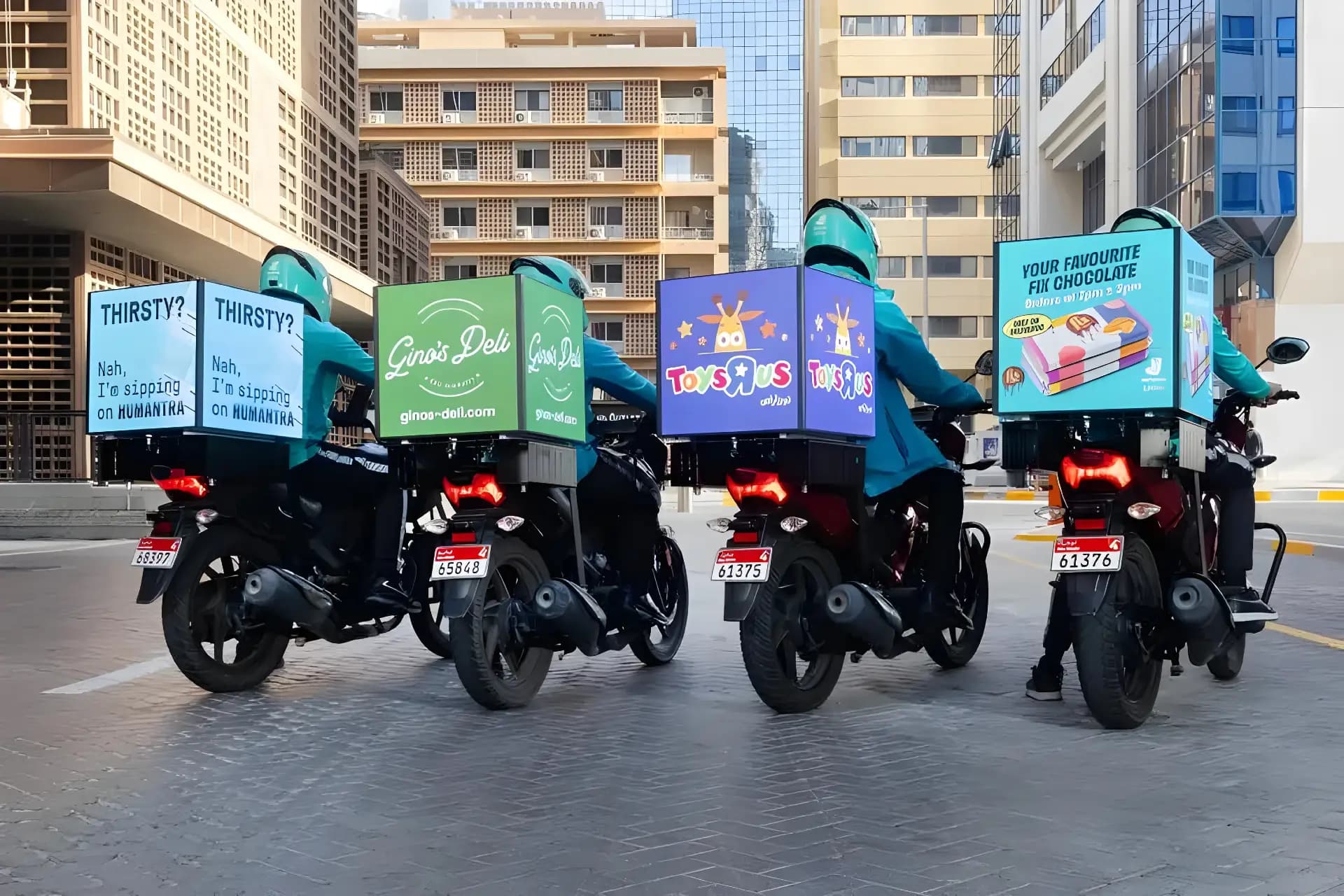 Delivery box advertising is transforming UAE marketing—turning delivery bikes into mobile digital billboards.