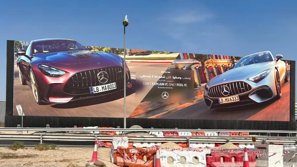 Mercedes Benz Launches the 2026 AMG GT SL Class Across Dubai Die-Cut and Digital Billboards